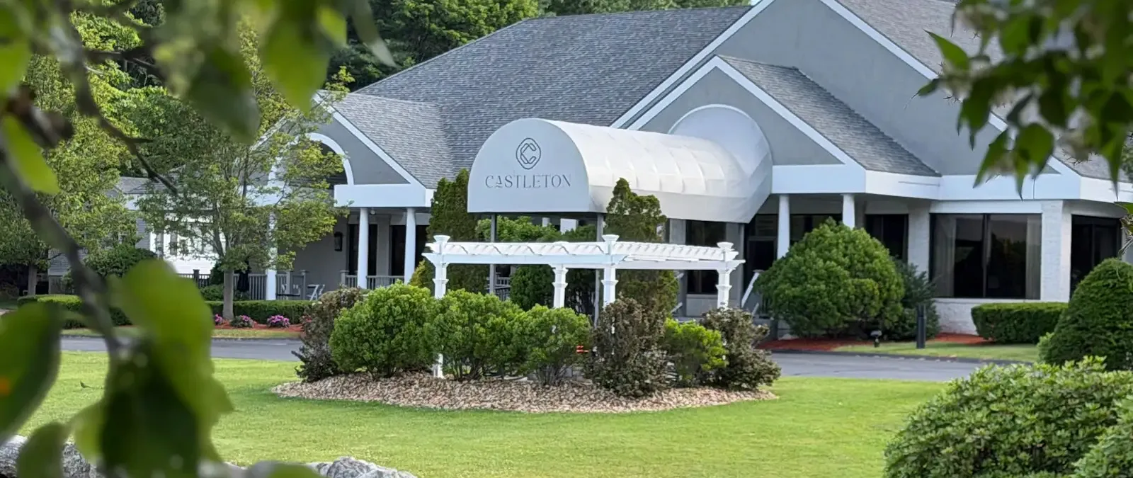 front of castleton banquet center on a sunny day